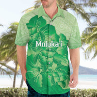 Aloha Hawaii Molokai Island Hawaiian Shirt Hibiscus Tribal Honu Hawaiian Tattoo Green LT14 - Polynesian Pride