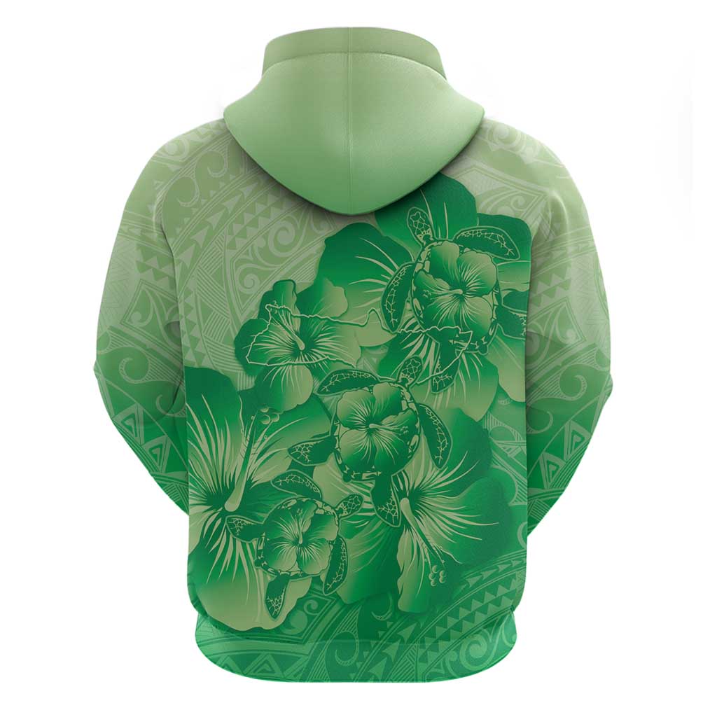 Aloha Hawaii Molokai Island Hoodie Hibiscus Tribal Honu Hawaiian Tattoo Green LT14 - Polynesian Pride