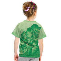 Aloha Hawaii Molokai Island Kid T Shirt Hibiscus Tribal Honu Hawaiian Tattoo Green LT14 - Polynesian Pride