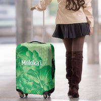 Aloha Hawaii Molokai Island Luggage Cover Hibiscus Tribal Honu Hawaiian Tattoo Green LT14 - Polynesian Pride