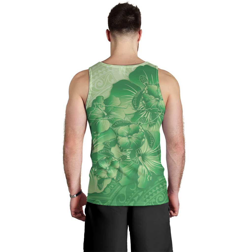 Aloha Hawaii Molokai Island Men Tank Top Hibiscus Tribal Honu Hawaiian Tattoo Green LT14 - Polynesian Pride