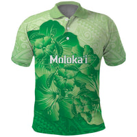 Aloha Hawaii Molokai Island Polo Shirt Hibiscus Tribal Honu Hawaiian Tattoo Green LT14 Green - Polynesian Pride