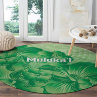 Aloha Hawaii Molokai Island Round Carpet Hibiscus Tribal Honu Hawaiian Tattoo Green LT14 - Polynesian Pride