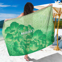 Aloha Hawaii Molokai Island Sarong Hibiscus Tribal Honu Hawaiian Tattoo Green LT14 One Size 44 x 66 inches Green - Polynesian Pride
