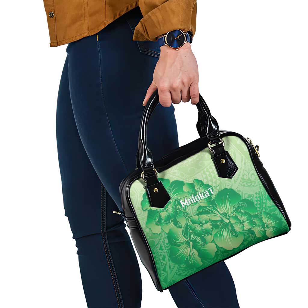 Aloha Hawaii Molokai Island Shoulder Handbag Hibiscus Tribal Honu Hawaiian Tattoo Green LT14 - Polynesian Pride