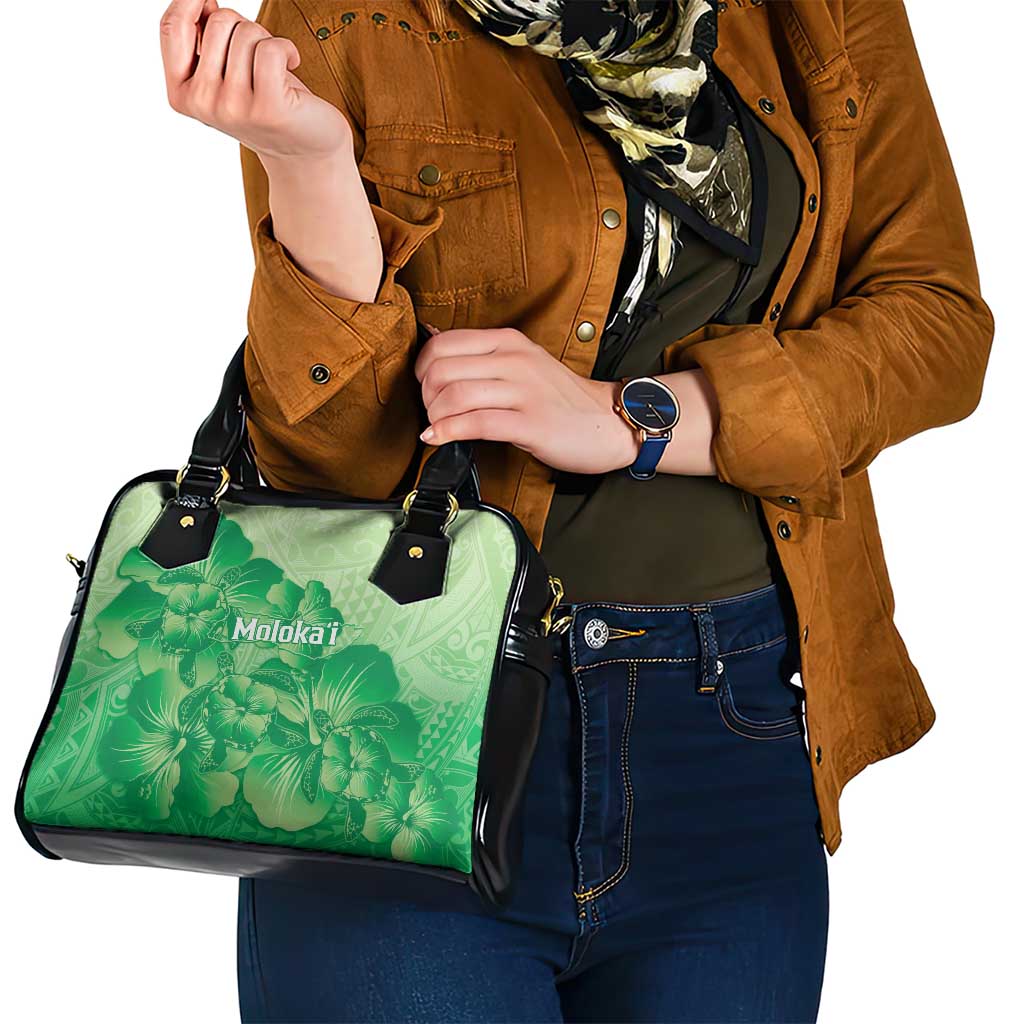 Aloha Hawaii Molokai Island Shoulder Handbag Hibiscus Tribal Honu Hawaiian Tattoo Green LT14 - Polynesian Pride