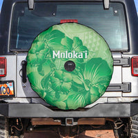 Aloha Hawaii Molokai Island Spare Tire Cover Hibiscus Tribal Honu Hawaiian Tattoo Green LT14 Green - Polynesian Pride