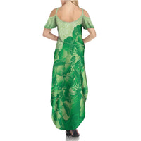 Aloha Hawaii Molokai Island Summer Maxi Dress Hibiscus Tribal Honu Hawaiian Tattoo Green LT14 - Polynesian Pride