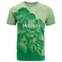 Aloha Hawaii Molokai Island T Shirt Hibiscus Tribal Honu Hawaiian Tattoo Green LT14 Green - Polynesian Pride