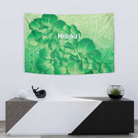 Aloha Hawaii Molokai Island Tapestry Hibiscus Tribal Honu Hawaiian Tattoo Green LT14 - Polynesian Pride