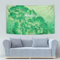 Aloha Hawaii Molokai Island Tapestry Hibiscus Tribal Honu Hawaiian Tattoo Green LT14 - Polynesian Pride
