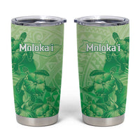 Aloha Hawaii Molokai Island Tumbler Cup Hibiscus Tribal Honu Hawaiian Tattoo Green LT14 Green - Polynesian Pride