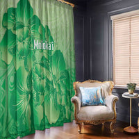 Aloha Hawaii Molokai Island Window Curtain Hibiscus Tribal Honu Hawaiian Tattoo Green LT14 - Polynesian Pride