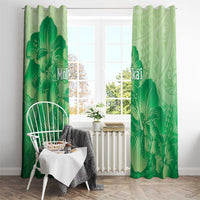 Aloha Hawaii Molokai Island Window Curtain Hibiscus Tribal Honu Hawaiian Tattoo Green LT14 - Polynesian Pride