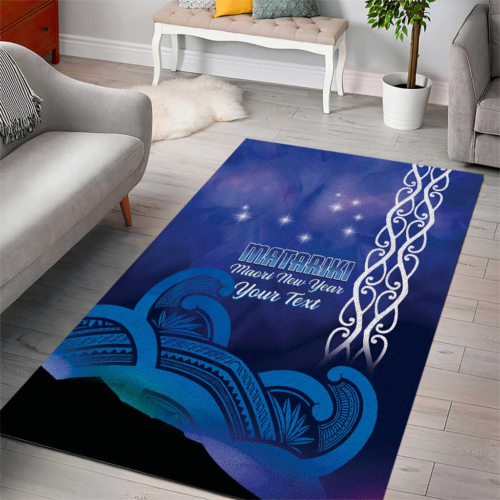 Personalised Matariki New Zealand Area Rug Maori New Year Galaxy Koru Pattern