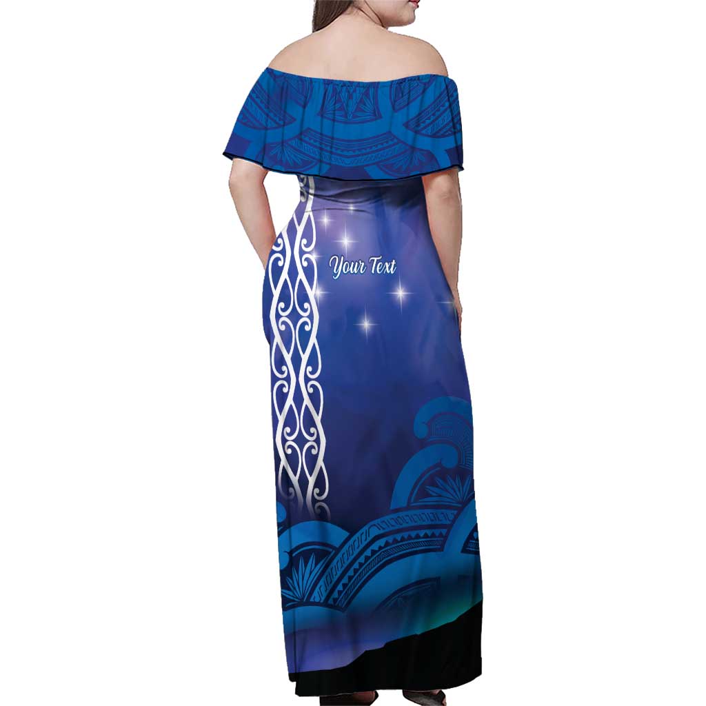 Personalised Matariki New Zealand Family Matching Off Shoulder Maxi Dress and Hawaiian Shirt Maori New Year Galaxy Koru Pattern LT14 - Polynesian Pride