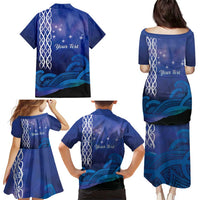 Personalised Matariki New Zealand Family Matching Puletasi and Hawaiian Shirt Maori New Year Galaxy Koru Pattern LT14 - Polynesian Pride