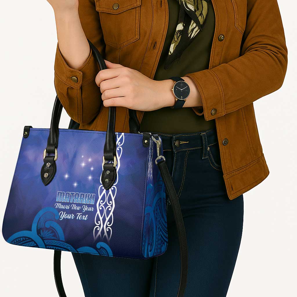 Personalised Matariki New Zealand Leather Bag Maori New Year Galaxy Koru Pattern - Polynesian Pride