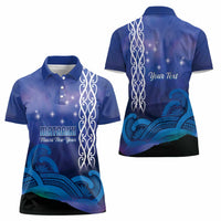 Personalised Matariki New Zealand Women Polo Shirt Maori New Year Galaxy Koru Pattern LT14 - Polynesian Pride