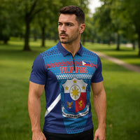 Philippines Football 2026 Zipper Polo Shirt Come On Filipinas