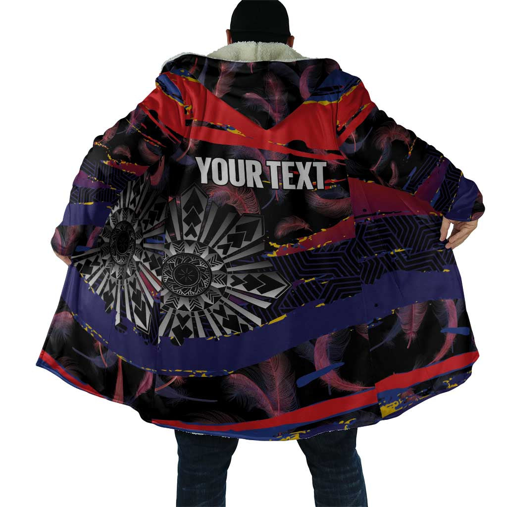 Philippines Sun Tattoo Cloak Feathers Filipinas Grunge Style Black