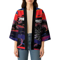 Philippines Sun Tattoo Kimono Feathers Filipinas Grunge Style Black