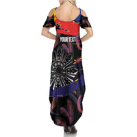 Philippines Sun Tattoo Summer Maxi Dress Feathers Filipinas Grunge Style Black