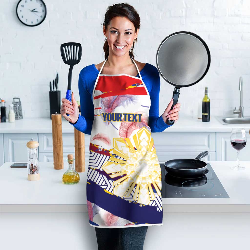 Philippines Sun Tattoo Apron Feathers Filipinas Grunge Style White