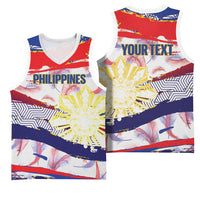Philippines Sun Tattoo Basketball Jersey Feathers Filipinas Grunge Style White LT14 - Polynesian Pride