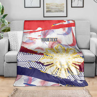 Philippines Sun Tattoo Blanket Feathers Filipinas Grunge Style White