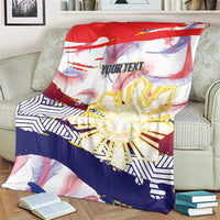 Philippines Sun Tattoo Blanket Feathers Filipinas Grunge Style White