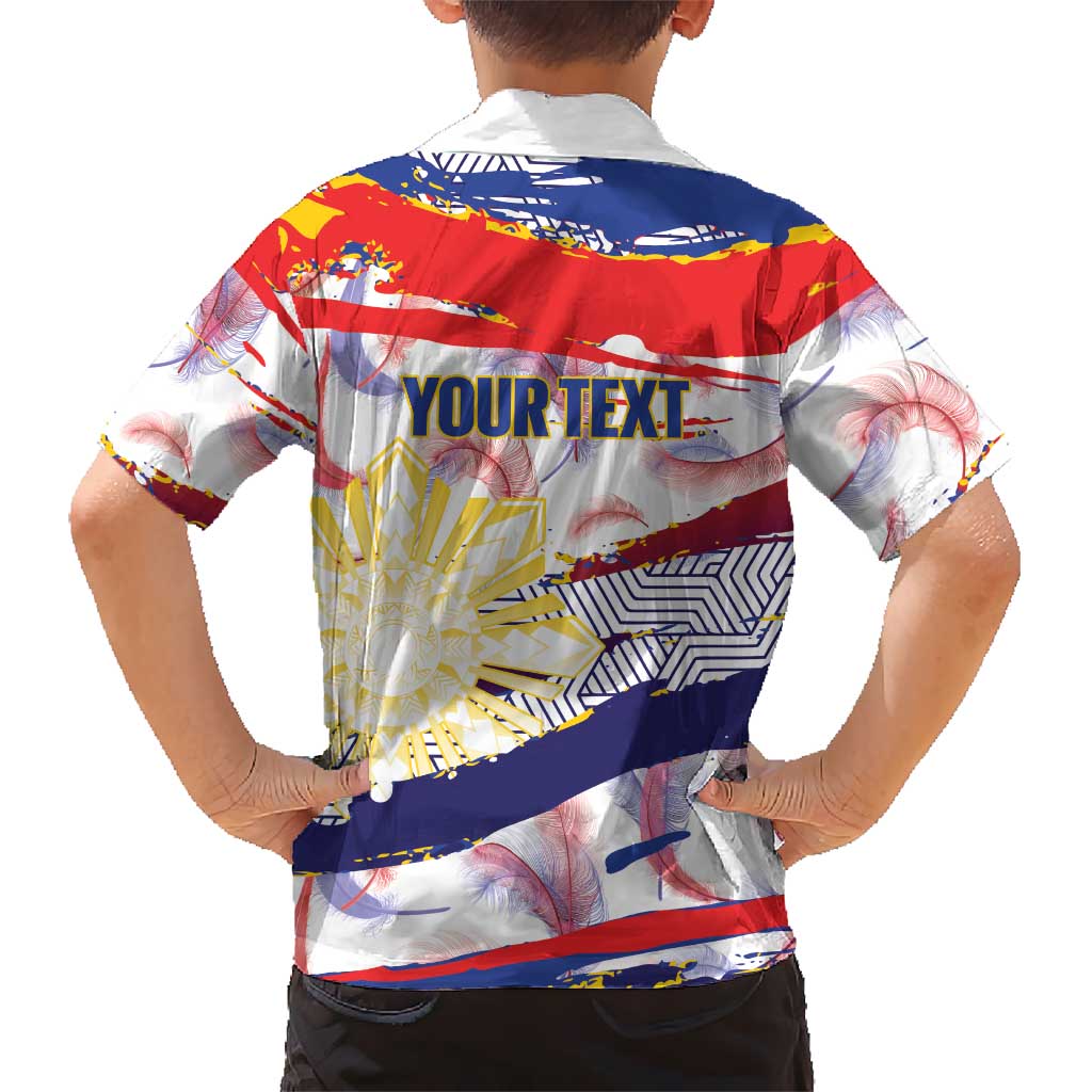 Philippines Sun Tattoo Family Matching Puletasi and Hawaiian Shirt Feathers Filipinas Grunge Style White LT14 - Polynesian Pride