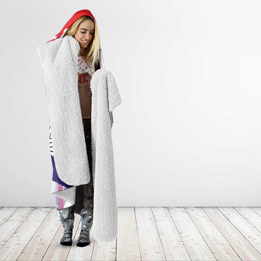 Philippines Sun Tattoo Hooded Blanket Feathers Filipinas Grunge Style White