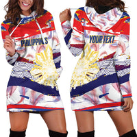Philippines Sun Tattoo Hoodie Dress Feathers Filipinas Grunge Style White
