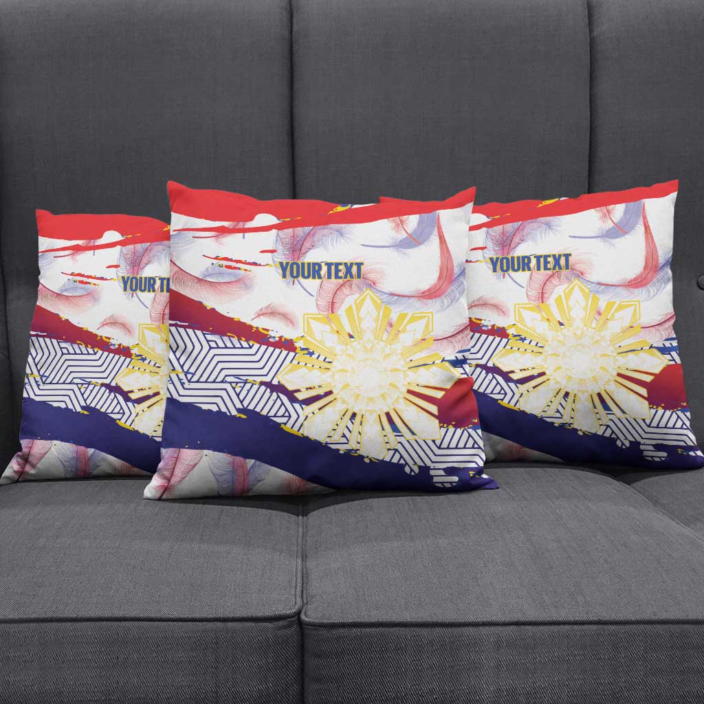 Philippines Sun Tattoo Pillow Cover Feathers Filipinas Grunge Style White LT14 - Polynesian Pride