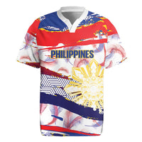 Philippines Sun Tattoo Rugby Jersey Feathers Filipinas Grunge Style White