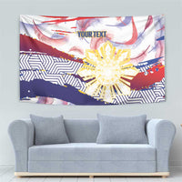 Philippines Sun Tattoo Tapestry Feathers Filipinas Grunge Style White