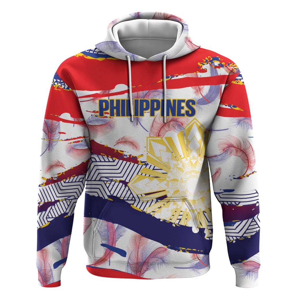 Philippines Sun Tattoo Zip Hoodie Feathers Filipinas Grunge Style White