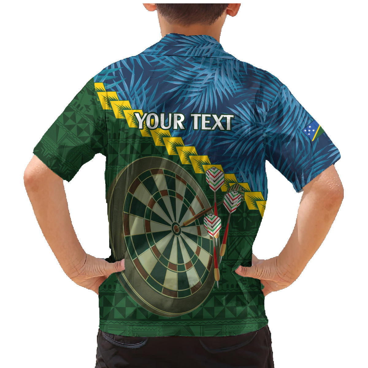Personalised Solomon Islands Darts Family Matching Mermaid Dress and Hawaiian Shirt Tropical Leaves Melanesian Pattern LT14 - Polynesian Pride