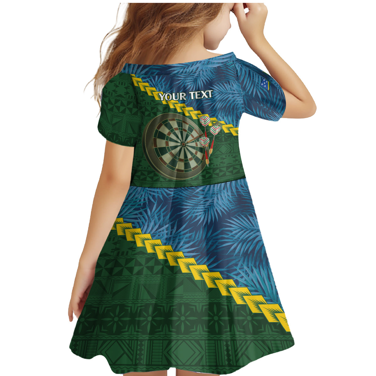 Personalised Solomon Islands Darts Family Matching Mermaid Dress and Hawaiian Shirt Tropical Leaves Melanesian Pattern LT14 - Polynesian Pride