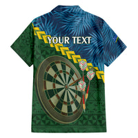 Personalised Solomon Islands Darts Family Matching Off The Shoulder Long Sleeve Dress and Hawaiian Shirt Tropical Leaves Melanesian Pattern LT14 - Polynesian Pride