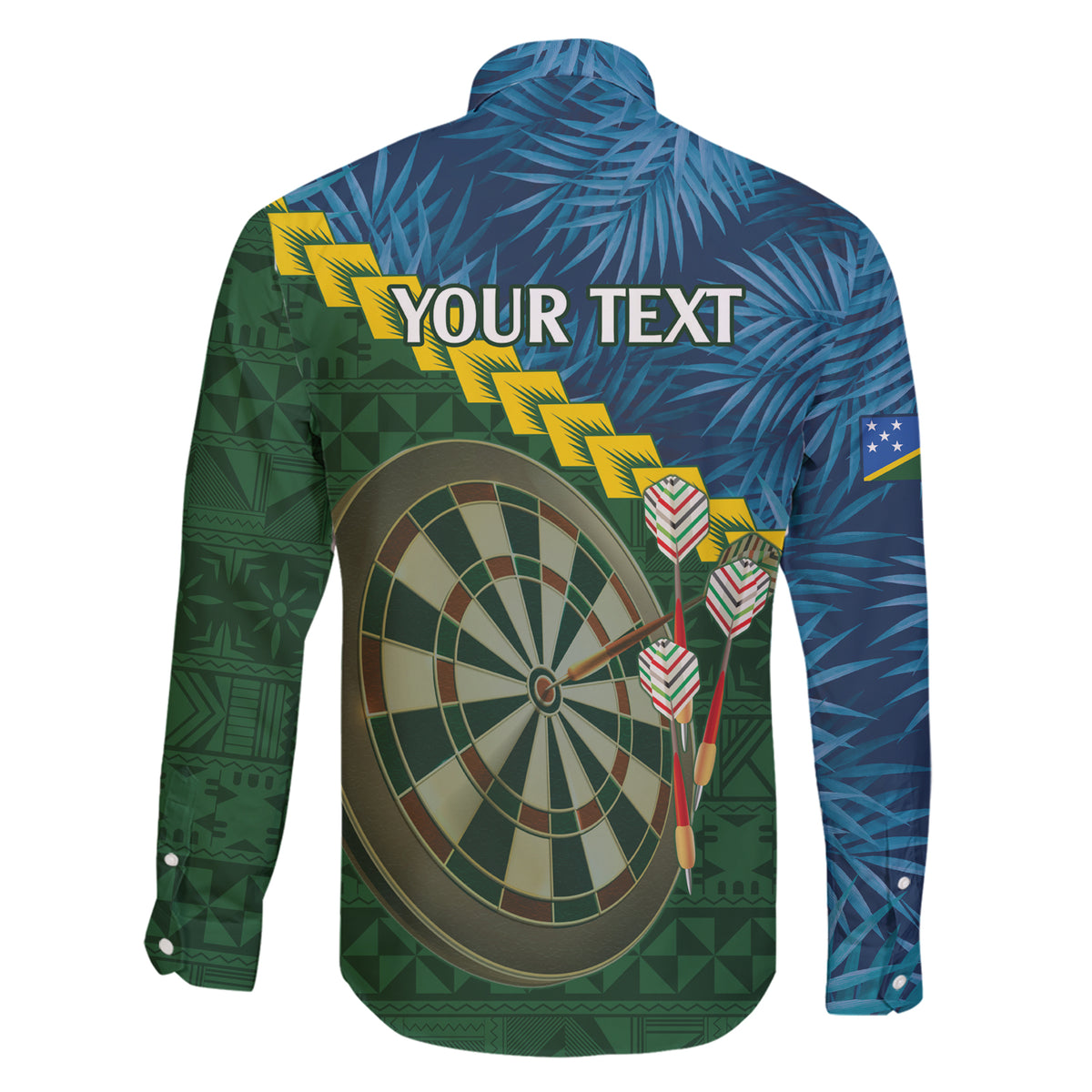 Personalised Solomon Islands Darts Family Matching Short Sleeve Bodycon Dress and Hawaiian Shirt Tropical Leaves Melanesian Pattern LT14 - Polynesian Pride
