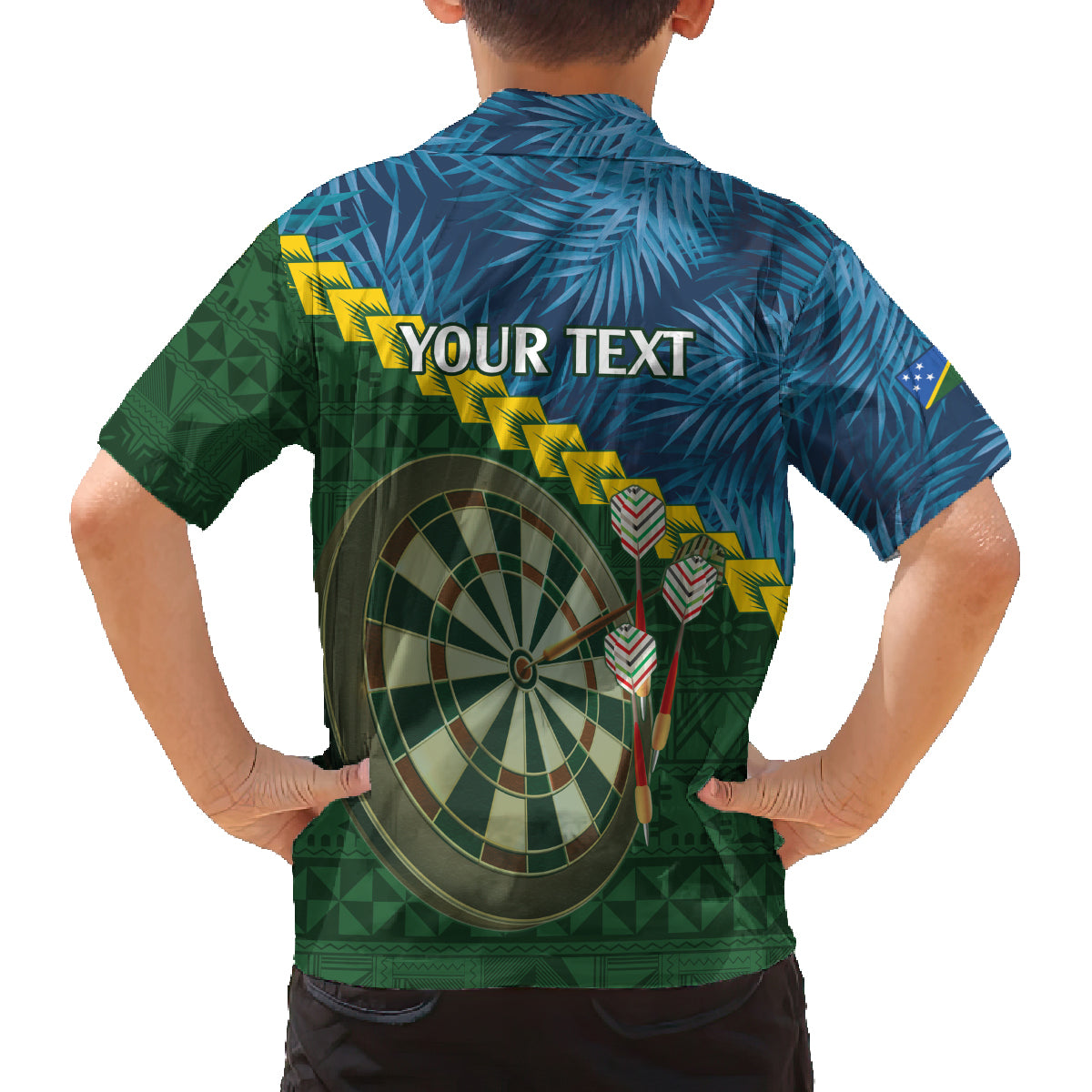 Personalised Solomon Islands Darts Family Matching Summer Maxi Dress and Hawaiian Shirt Tropical Leaves Melanesian Pattern LT14 - Polynesian Pride