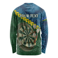 Personalised Solomon Islands Darts Long Sleeve Shirt Tropical Leaves Melanesian Pattern LT14 - Polynesian Pride