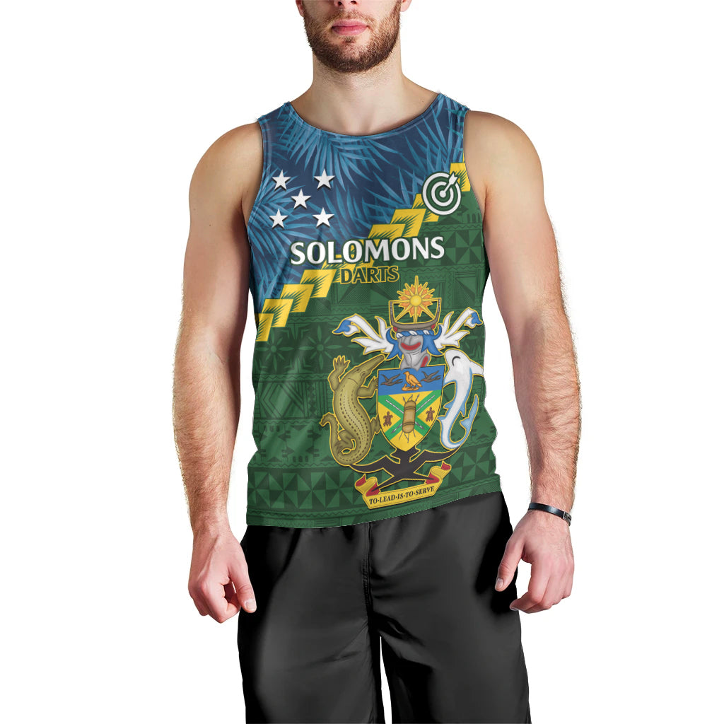 Personalised Solomon Islands Darts Men Tank Top Tropical Leaves Melanesian Pattern LT14 - Polynesian Pride