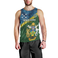 Personalised Solomon Islands Darts Men Tank Top Tropical Leaves Melanesian Pattern LT14 - Polynesian Pride