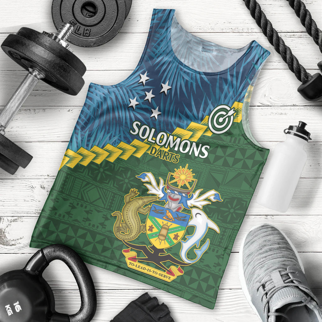 Personalised Solomon Islands Darts Men Tank Top Tropical Leaves Melanesian Pattern LT14 - Polynesian Pride