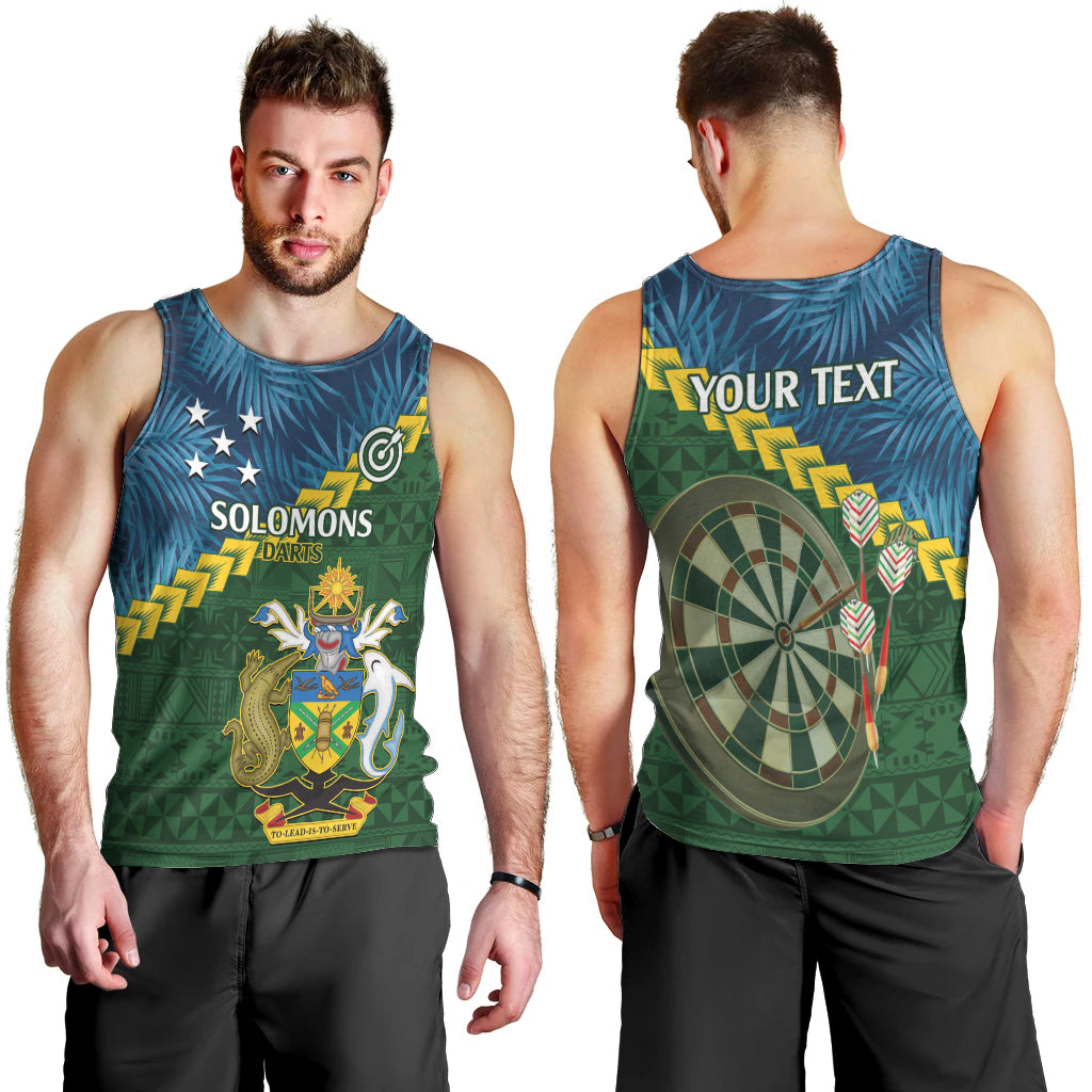 Personalised Solomon Islands Darts Men Tank Top Tropical Leaves Melanesian Pattern LT14 - Polynesian Pride