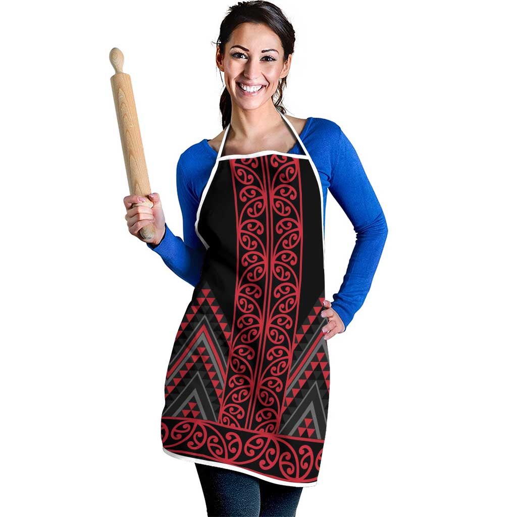 Red Aotearoa Mangopare Kowhaiwhai Niho Taniwha Apron Maori New Zealand LT14 - Polynesian Pride