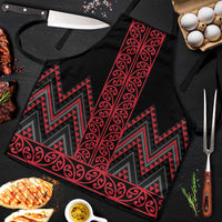 Red Aotearoa Mangopare Kowhaiwhai Niho Taniwha Apron Maori New Zealand LT14 Red - Polynesian Pride